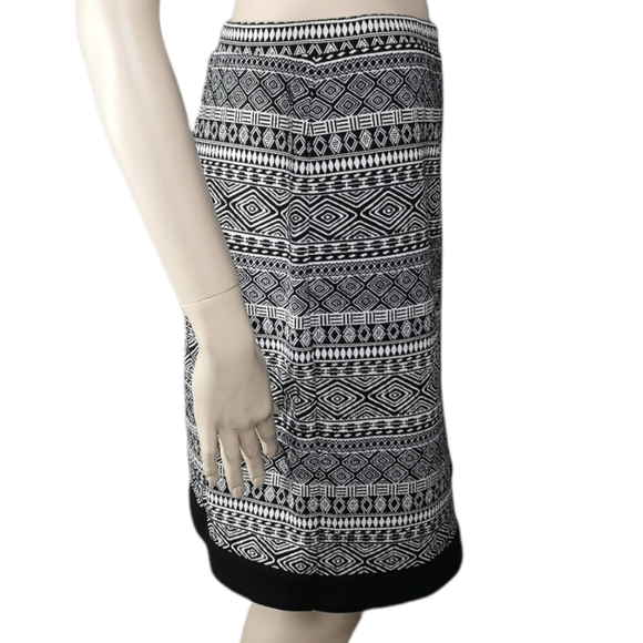 Cato Faux Wrap Career Geometric Aztec Print Skirt - Picture 3 of 8